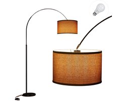 ApexArte® Booglampen Staand Vloerlamp - Vloerlampen Woonkamer - Zwart