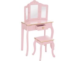 ApexArte® Kaptafel Kind - Make up Tafel voor Meisjes - Schminktafel - Roze