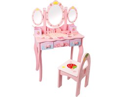 ApexArte® Kaptafel Kind - Make up Tafel voor Meisjes - Schminktafel - Roze