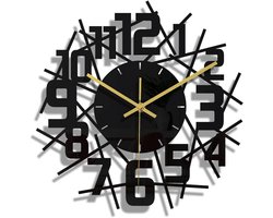 ApexArte® Klok - Wandklok Modern - Klokken - Industrieel - Zwart