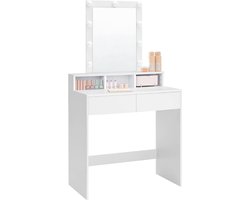 ApexArte® Make Up Tafel met Spiegel - Kaptafel voor Meisjes - Hollywood Spiegel met Verlichting
