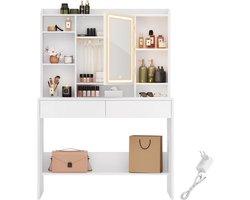 ApexArte® Make Up Tafel met Spiegel - Kaptafel - Voor Vrouwen & Meisjes - Wit