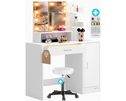ApexArte® Make Up Tafel met Spiegel - Kaptafel - Voor Vrouwen & Meisjes - Wit
