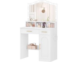 ApexArte® Make Up Tafel met Spiegel - Kaptafel - Voor Vrouwen & Meisjes - Wit