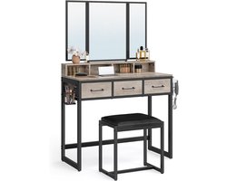 ApexArte® Make Up Tafel met Spiegel - Kaptafel - Voor Vrouwen & Meisjes - Zwart