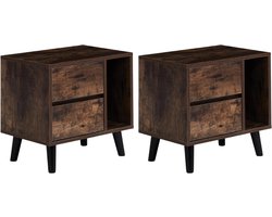 ApexArte® Nachtkastje set van 2 - Bijzetkast - Bijzettafel Voor Slaapkamer