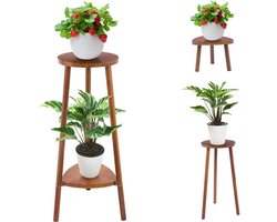 ApexArte® Plantentafel - Plantenstandaard voor Binnen - Plantenzuil - Bruin