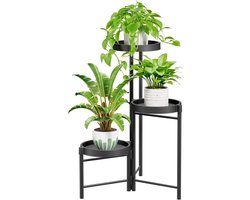 ApexArte® Plantentafel - Plantenstandaard voor Binnen - Plantenzuil - Zwart