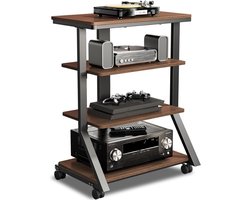 ApexArte® Platenspeler Meubel - Platenspeler Kast op Wielen - LP Houder