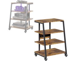 ApexArte® Platenspeler Meubel - Platenspeler Kast op Wielen - LP Houder