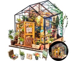 ApexArte® Poppenhuis - Houten Poppenhuis met Meubels - Kinderspeelgoed 1 jaar en Ouder - Transparant