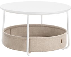 ApexArte® Ronde Moderne Salontafel met Houten Tafelblad en Metalen Onderstel voor Woonkamer
