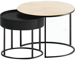 ApexArte® Salontafel met Opbergruimte - Dressoir met Lade - Rond