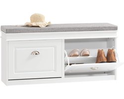 ApexArte® Schoenenbank met Zitkussen - Schoenenrek - Schoenenbank - Halmeubel