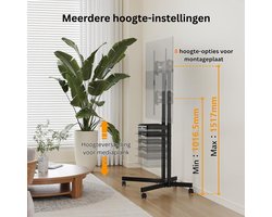 ApexArte® Verrijdbare TV Standaard - Mobiele TV Meubel - TV Kijken