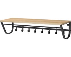 ApexArte® Wandkapstok met Hoedenplank - Kapstok - Wandplank - Licht Eik