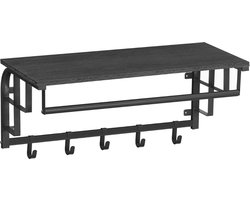 ApexArte® Wandkapstok met Hoedenplank - Kapstok - Wandplank - Zwart