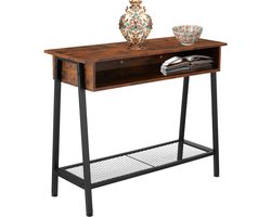 ApexArte® Wandtafel - Dressoir Kasten - Haltafel - Donker Bruin - Industrieel