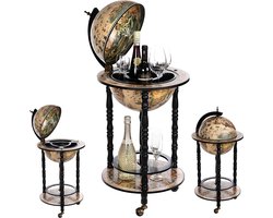 ApexArte® Wereldbol Bar - Whiskey bijzettafel - Antieke globe bar