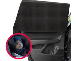 ApexArte® Zonnescherm Auto - Zonnescherm voor Zijruit Bescherming Baby en Kind - Zwart