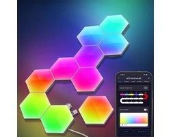 APO Electronics® - Hexagon LED Verlichting - 10 Stuks - Geschikt voor App bediening met Tuya - Gaming Verlichting - RGB & IC LED Panelen - Wandlamp Met Afstandsbediening