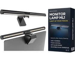 APO Electronics® - ML1 - Monitor Lamp - Licht Bar - Computer - 4 Kleuren - Dimfunctie - Memoryfunctie - Geen Flicker - USB-C - 41 cm