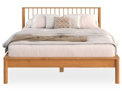 APOANA-bed van massief hout 160x200 cm – eikenhouten afwerkingen