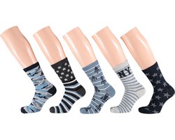 Apollo - Kindersokken - Casual Blauw - Maat 31/34 - Kindersokken jongens - Sokken jongens - Sokken kind - Kindersokken maat 31 34 - Sokken jongens multipack