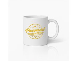 Apotheker Fueled by Coffee Mok 330ml – Grappig Cadeau voor Apothekers & Zorgprofessionals – Motiverende Koffiebeker voor op Werk of Thuis