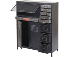 Apothekers ladenkast MCW-F32, ladekast dressoir, industrieel ontwerp 115x89x35cm