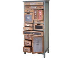 Apothekerskast MCW-A43, ladekast, massief dennenhout, vintage shabby look 138x57x32cm