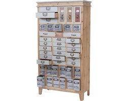 Apothekerskast MCW-A43, ladekast, massief dennenhout, vintage shabby look 152x81x34cm