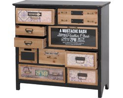 Apothekerskast MCW-A43, ladekast, massief dennenhout vintage shabby look 90x90x32cm