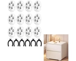 Apparaatglijder - voor keukenapparatuur - zelfklevende minizwenkwielen - met remblokken - 360° draaibare wielen - stalen kogelwielen - meubelglijder - met klevende katrol - wit - 12 stuks