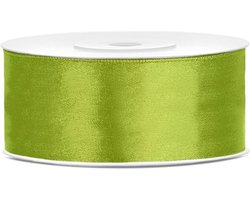 Appel Groen Satijn Lint 25mm Breed
