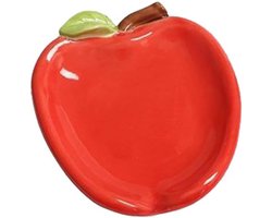 Appel Zeepbakje Keramiek Zeepkisthouder - Afvoerzeep Decoratief - 1 stuk(rood)