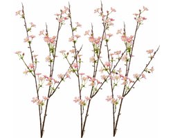 Appelbloesem kunsttak - 3x - roze - 85 cm - takken - kunstbloemen - kunstbloemen - Woondecoratie/accessoires - Nepbloemen