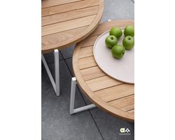 Apple Bee Condor koffietafel teak ø 94 cm - Oyster