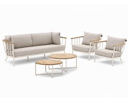 Apple Bee Condor Loungeset 5-delig Nr. 14 | Oyster | 3-zits Bank + 2 Loungestoelen + 2 Tafels