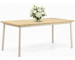 Apple Bee Milou Dining Tuintafel 180 x 90 cm | Teakhouten Blad | Oyster Aluminium