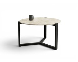 Apple Bee Monaco Lounge Koffietafel | Ø 60cm | Sintered Stone | Zwart Aluminium