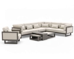 Apple Bee Santorini Loungeset 6-delig Nr.5 - Links Lang - 318 x 239 cm