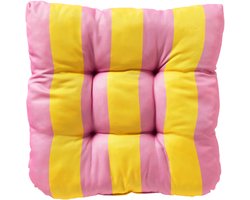 APRIL - stoelkussen 45x45 cm - gestreept - Quince - geel, roze