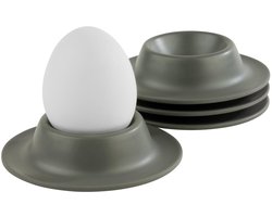 APS Eierdopjes - Melamine Eierdop Houder voor Ontbijt - Stapelbaar - Grijs - 4 stuks