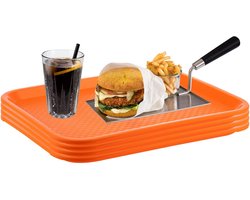 APS Fast Food Serveertablet - Breukbestendig - Vaatwasserbestendig - Oranje - 53x32.5cm - Set van 4