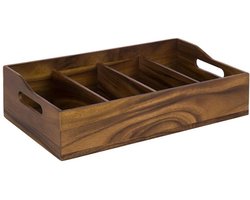APS-Germany® Bestekbak - Besteklade - Bestekhouder - Bestek Opbergbak - Bruin - 53 x 32,5 cm