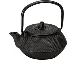 APS-Germany® Theepot - Gietijzer - Zwart - Anti Roestaanslag - 11,0 x 12,5 x 12,5 cm