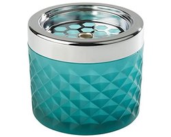 APS Windasbak - Sigarettenasbak - Asbak voor Binnen en Buiten - Metaal - Blauw/Groen - Ø 9,5 cm