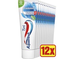 Aquafresh - Freshmint - 3in1 Tandpasta - Voor een frisse adem - Voordeelverpakking 12 x 75ml, recyclebare plastic tube en dop