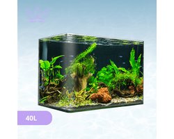 AquaKonings – Aquarium – Aquarium met afgeronde hoeken - Open Aquarium - Aquariumkit 50x27x30 40L